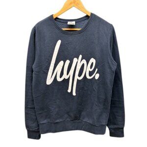 Hype. Men’s S Sweatshirt Navy Blue Crewneck Pullover Logo Cotton Blend Casual‎
